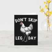 Sla geen been dag sportschool haan grappige workou kaart (Gele Bloem)