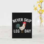 Sla geen been dag sportschool haan grappige workou kaart (Gele Bloem)