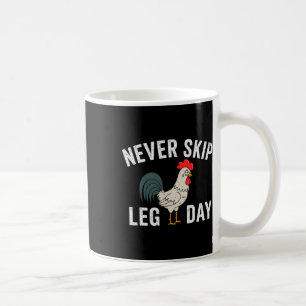 Sla geen been dag sportschool haan grappige workou koffiemok