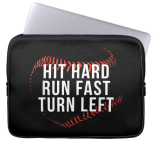 Sla Hard Loop Snel Draai Links Grappige Honkbalspe Laptop Sleeve