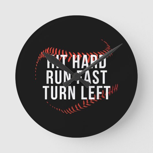Sla Hard Loop Snel Draai Links Grappige Honkbalspe Ronde Klok (Voorkant)