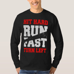 Sla Hard Loop Snel Draai Links Honkbal Speler Coac T-shirt
