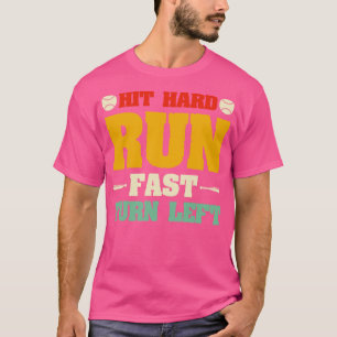 Sla Hard Loop Snel Draai Links Honkbal T-shirt