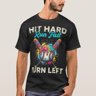 Sla Hard Ren Snel Draai Links Honkbal Crème Drip T-shirt