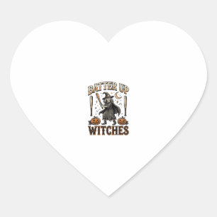 Sla Heksen Vintage Halloween-honkbalontwerp aan Hart Sticker