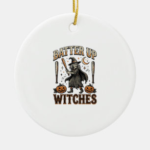 Sla Heksen Vintage Halloween-honkbalontwerp Keramisch Ornament