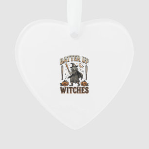 Sla Heksen Vintage Halloween-honkbalontwerp Ornament