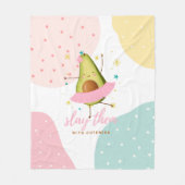 Sla hen met Pretty Girly Kawaii Avocado Ballerina Fleece Deken (Voorkant)