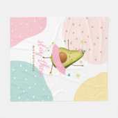 Sla hen met Pretty Girly Kawaii Avocado Ballerina Fleece Deken (Voorkant (Horizontaal))