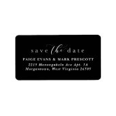 Sla het adres van de datumterugkeer op etiket (Voorkant)