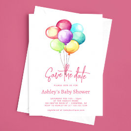 Sla het Baby shower Datumballonnen op Save The Date