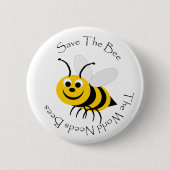 Sla het bijenontwerp op ronde button 5,7 cm (Voorkant)