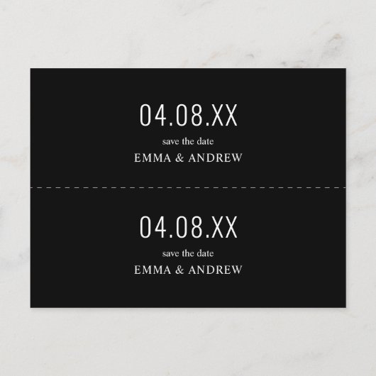 Sla het Bladwijzer Date Photo Strip op Uitnodiging Briefkaart (Achterkant)