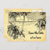 Sla het Briefkaart Aangepaste  strand op datum op (Voorkant / Achterkant)