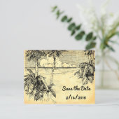 Sla het Briefkaart Aangepaste  strand op datum op (Staand voorkant)