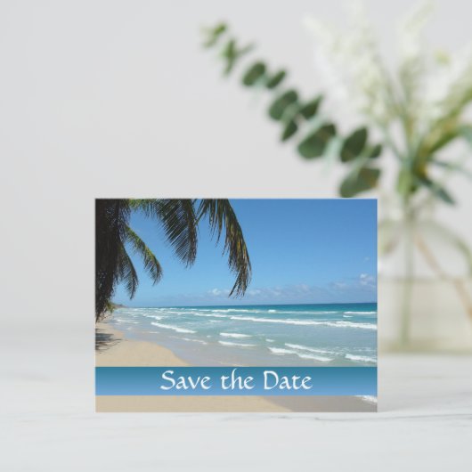 Sla het Briefkaart Date Beach Scene op (Staand voorkant)