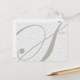 Sla het Briefkaart Date Sutble Grays Announcement 