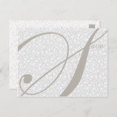 Sla het Briefkaart Date Sutble Grays Announcement  (Voorkant / Achterkant)