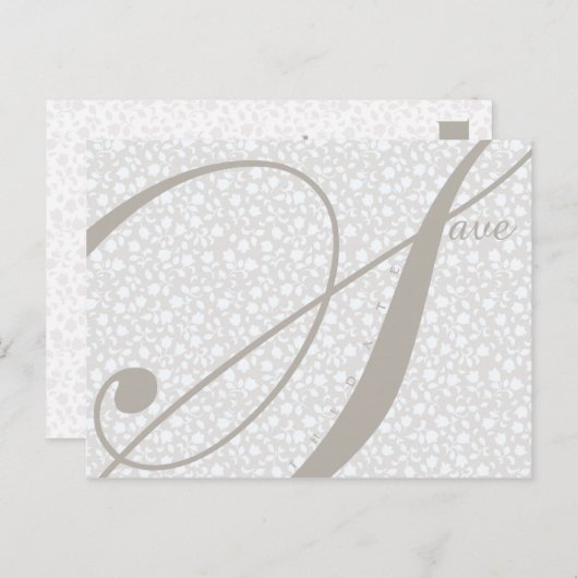 Sla het Briefkaart Date Sutble Grays Announcement  (Voorkant / Achterkant)