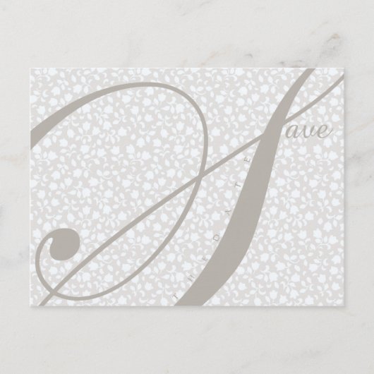 Sla het Briefkaart Date Sutble Grays Announcement  (Voorkant)