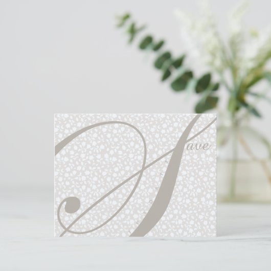 Sla het Briefkaart Date Sutble Grays Announcement  (Staand voorkant)