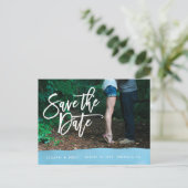 Sla het Briefkaart Datum, fotokaart, waterverf op (Staand voorkant)