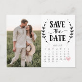 Sla het Briefkaart Datum kalender Rustisch land op (Voorkant)