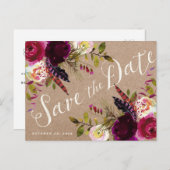 SLA HET BRIEFKAART DATUM OP | Floral Rustic Boho (Voorkant / Achterkant)