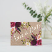 SLA HET BRIEFKAART DATUM OP | Floral Rustic Boho (Staand voorkant)