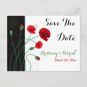 Sla het Briefkaart Datum op   rode papaver   Groen