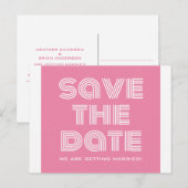 Sla het Briefkaart Datum opnieuw op, Roze (Voorkant / Achterkant)