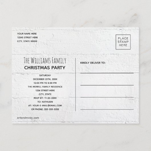 Sla het Briefkaart Datum Retro Red Truck en Tree o (Achterkant)