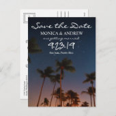 Sla het Briefkaart Datum Tropische palmboom op (Voorkant / Achterkant)