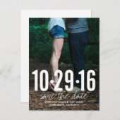 Sla het Briefkaart van de datumfoto, grote datum o (Voorkant / Achterkant)