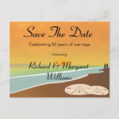 Sla het Date Beach Jubileum op Aankondigingskaart (Voorkant)