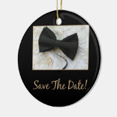 Sla het Date Bow stropdas op jurk Keramisch Ornament (Links)