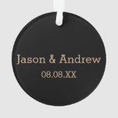 Sla het Date Bow stropdas op jurk Ornament (achterkant)