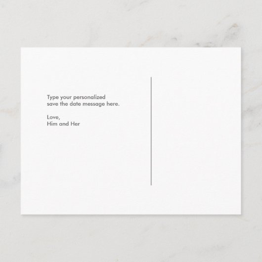 Sla het Date Briefkaart, Grote Datum, blush roze Aankondigingskaart (Achterkant)