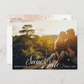 Sla het Date briefkaart op in Navy, Blush en Gold (Voorkant / Achterkant)