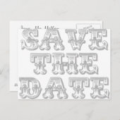 Sla het Date Briefkaart op in Silver Grey (Voorkant / Achterkant)