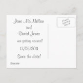 Sla het Date Briefkaart op in Silver Grey (Achterkant)