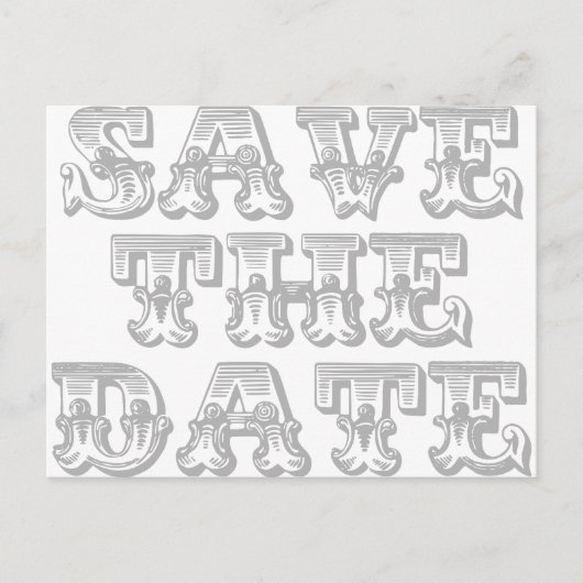 Sla het Date Briefkaart op in Silver Grey (Voorkant)