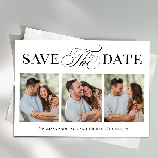 Sla het Date Typography Script Elegant Photo op Save The Date