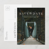 Sla het datum elegante verticaal foto briefkaart o (Voorkant / Achterkant)