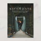 Sla het datum elegante verticaal foto briefkaart o (Voorkant)