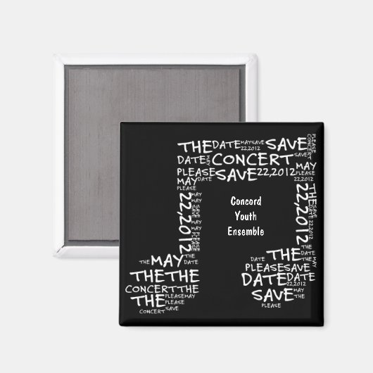 Sla het datumconcert op magneet (Voorkant / Achterkant)