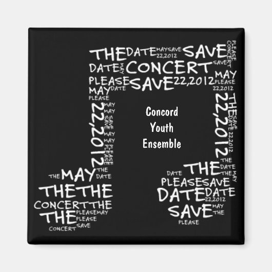 Sla het datumconcert op magneet (Voorkant)