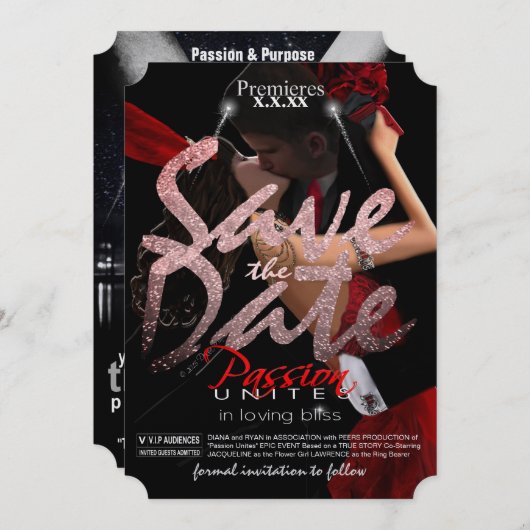 Sla het datumticket op save the date (Voorkant / Achterkant)