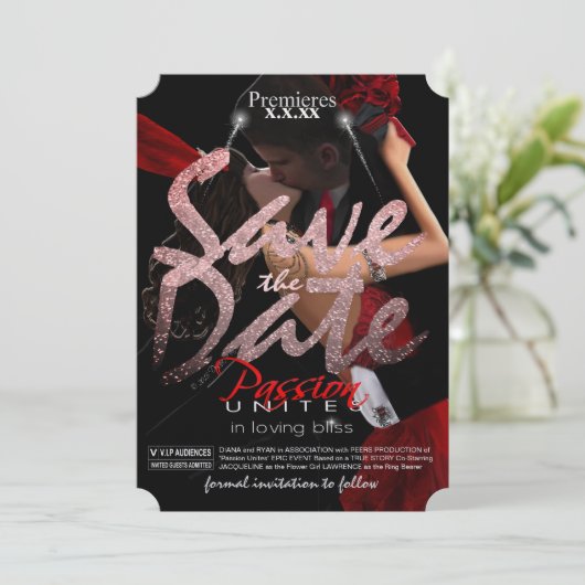 Sla het datumticket op save the date (Staand voorkant)