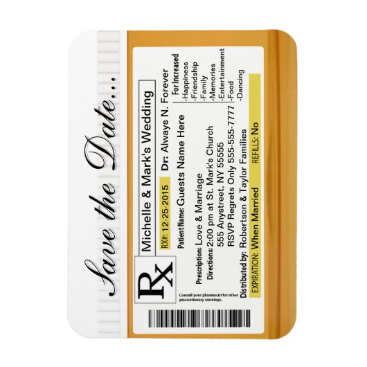 Sla het Datumvoorschrift op Magneet (Verticaal)